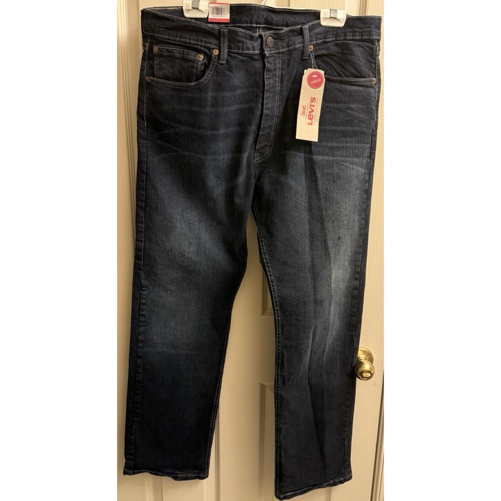 LEVIS 505 JEANS REGULAR FIT STRETCH STRAIGHT LEG 38W 30L NWT Dark Blue‎